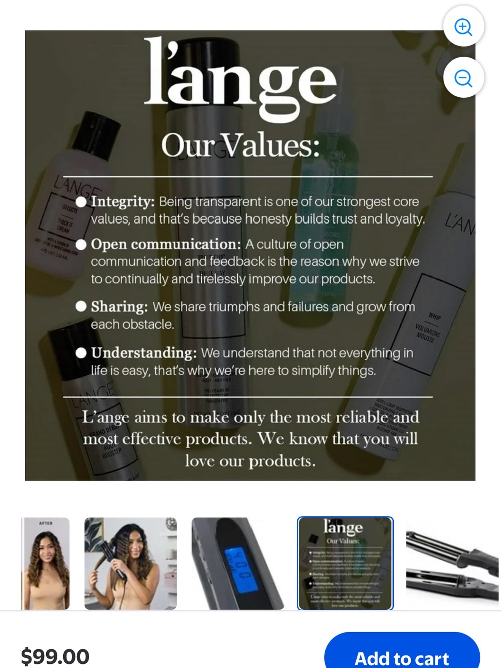 L'ange Le Waver 3-Barrel 16mm Titanium Waver Black Dual Voltage Digital Display - Picture 5 of 10